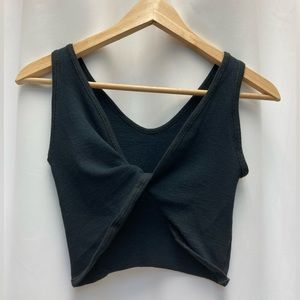 Urban Outfitters Black Cropped Twist Tank